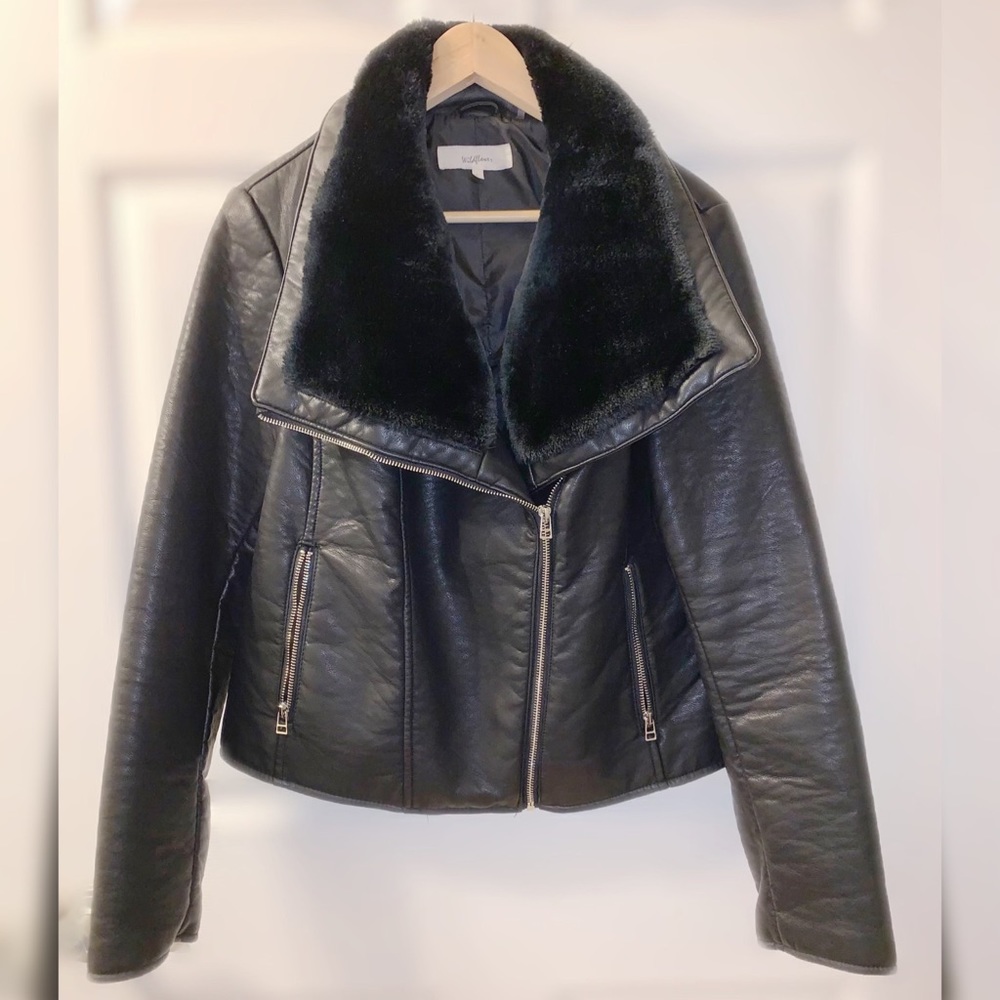 Faux Fur | Faux Leather Moto Jacket